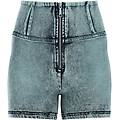 shorts push up wr. up vita alta in denim navetta ecologico marble wash jeans lunar-cuciture blu