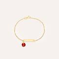 bracciale con targhetta holy oro giallo cristallo collezione holy oro giallo