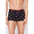 boxer in cotone stampato bordi a contrasto con logo uomo nero tama&ntilde;o xl