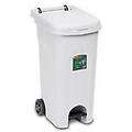 bidone carellato (80lt) con pedale urban eco system bianco 25604