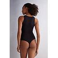 body spalla larga in fresh bamboo donna nero taglia s