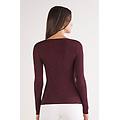 maglia girocollo in modal light con cashmere lam&egrave; donna bordeaux taglia m