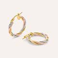 orecchini a cerchio gold essence oro tricolore collezione gold essence tricolore