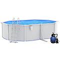 - piscina con pompa filtro a sabbia e scaletta 490x360x120 cm