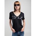 t-shirt in cotone con maxi lettering