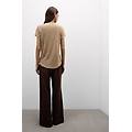 maglia manica corta con scollo a v in lino the pure linen donna beige taglia s