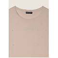 t-shirt in jersey modal con strass e taglio arrotondato cameo rose donna small