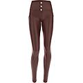 pantaloni push up wr. up skinny vita alta bottoni similpelle french roast donna extra large