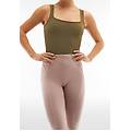 pantaloni wr. up vita alta zip nascosta e cuciture centrali fawn donna small