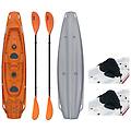 tahe canoa rigida trinidad grey/orange 109618 + 2 pagaie touring-1 fissa + 2 schienalini power tahe