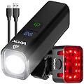 set di luci per bici va0071 + va0152 anteriore e posteriore usb-c