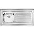 031136. s1. 01. 2009 lavello cucina da appoggio 1 vasca con gocciolatoio dx in acciaio inox 120 x 60
