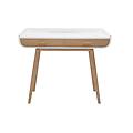 scrivania scandinava bianca e legno chiaro con cassetti l100 cm hallen