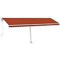 - tenda automatica sensore vento led 600x300cm arancio marrone