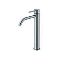 miscelatore lavabo con canna prolungata e scarico clic clac serie light lig081kst steel looking