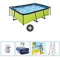 - piscina fuori terra rettangolo 220x150x65 cm groen include accessori coordinati cb13