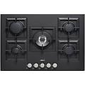 piano cottura a gas 5 zone con tripla corona centrale 75cm nero per un'ottima esperienza culinaria