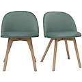 sedie scandinave in velluto azzurro acquamarina e legno massello di faggio (set di 2) celeste