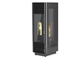 stufa a pellet phenix 10 air 10 kw acciaio black line colore nero