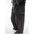 pantaloni cargo in canvas tinto capo cold dyed gray asphalt cold died donna large