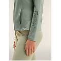 felpa con zip e collo alto logo sulla manica iceberg green donna medium