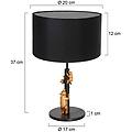lampada da tavolo animaux 7203zw metallo lino nero