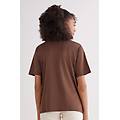 maglia manica corta in elevated cotton donna marrone taglia m