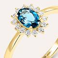anello solitario kate amélie oro giallo topazio cubic zirconia collezione amélie
