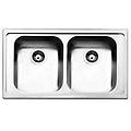 - serie linear lavello da incasso 2 vasche dimensioni 86 x 50 colore inox