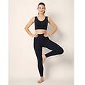 leggings sportivi super stretch fitness lux / nero / m nero