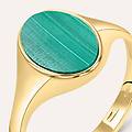 anello chevalier beverly oro giallo malachite collezione beverly misura 56 oro giallo