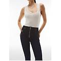 jeans wr. up in denim navetta con vita alta e lunghezza 7/8 rinse blue denim-seams yellow donna