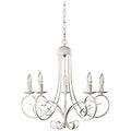 - lampadario pompei 5 luci in metallo bianco invecchiato. stile classico ed elegante.