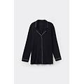 giacca pigiama a manica lunga in micromodal donna nero taglia m