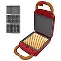 sandwichiera rock'ntoast retro one red 700w 3 piastre intercambiabili