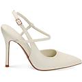décolleté slingback panna tacco 10 5 cm