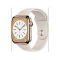 watch series 8 gps + cellular 45mm cassa in acciaio inossidabile color oro con cinturino sport