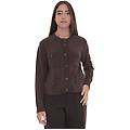 cardigan corto con bottoni mincio marrone
