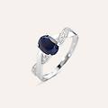 anello solitario charlotte oro bianco zaffiro collezione charlotte misura 52 oro bianco