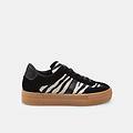 sneaker stringate da donna in suede nero