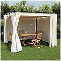 - gazebo con tende crema 3x3 m in acciaio