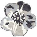 tappeto a forma di fiore bloom grigio