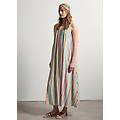 - abito lungo smanicato a righe multicolore donna verde/rosso taglia xs