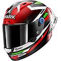 casco aeron gp fim racing firstlap carbon / rosso / verde rosso carbonio m