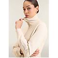 felpa con zip e collo alto risvoltabile moonbeam donna large
