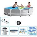 - piscina fuori terra in giro 305x305x76 cm grigio include accessori coordinati cb19