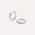 orecchini a cerchio silver rainbow argento rodiato cubic zirconia collezione silver rainbow bianco