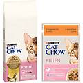 10 / 15 kg cat chow + 26 x 85 g cat chow umido gratis! 15 kg kitten ricco in pollo crocchette +