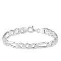bracciale catena gentleman argento rodiato collezione gentleman bianco