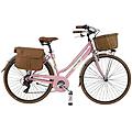 bici da città dolce vita by donna con borse e cesto rosa